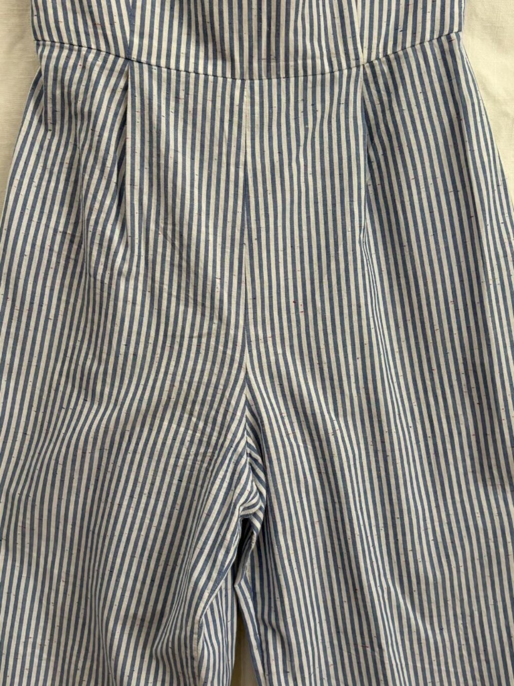 Club Monaco Blue White Striped Strapless Jumpsuit Wide Leg Cotton Size 0 Summer - Picture 9 of 9
